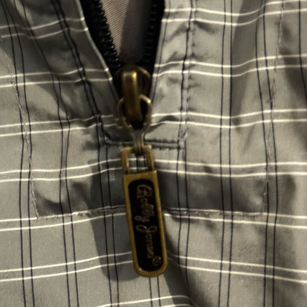 BOBBY JONES 🦄 Vintage 90’s Gray Plaid Pullover Quarter Zip Windbreaker Sz L - Picture 4 of 9